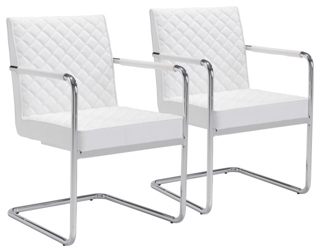 Quilt Dining Chair, Set of 2, White