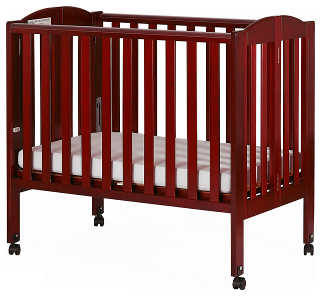 Dream On Me, 2 in 1 Folding PorTable Crib, Cherry