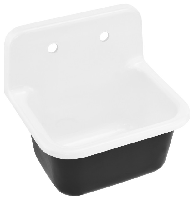 Loire 26" Wall Hung Cast Iron Bathroom Sink Contemporary Bathroom Sinks by Swiss Madison