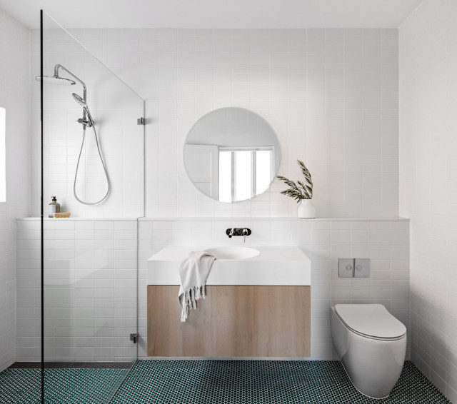 Offset House modern-bathroom