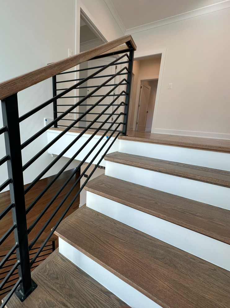 Metal railings with wood top