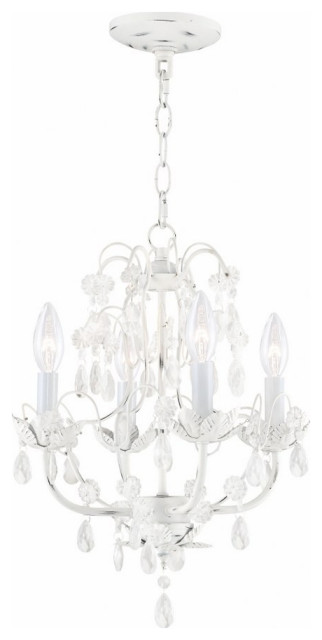 4 Light Chandelier in French Country Style - 14 Inches wide by 17.5 Inches high