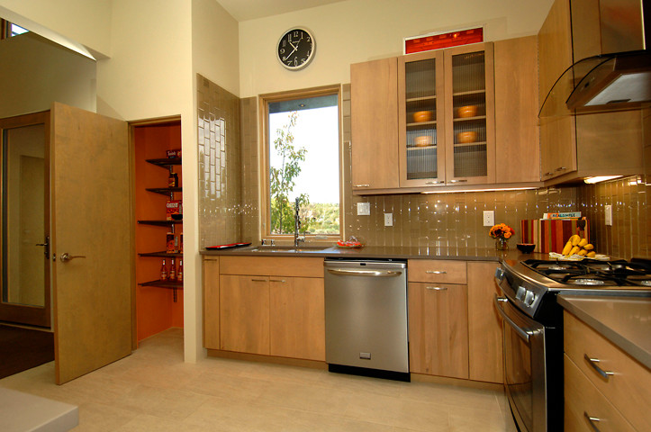 Example of a transitional kitchen design in Albuquerque