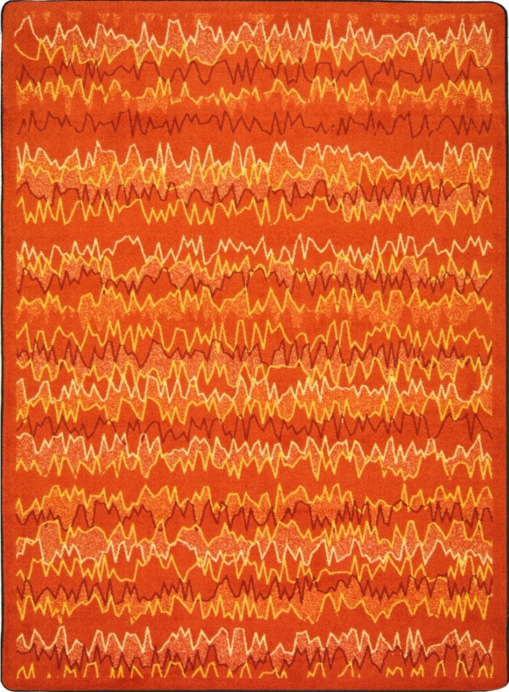 Kid Essentials Rug, Static Electricity, Orange, 3'10"x5'4", 5'4"x7'8