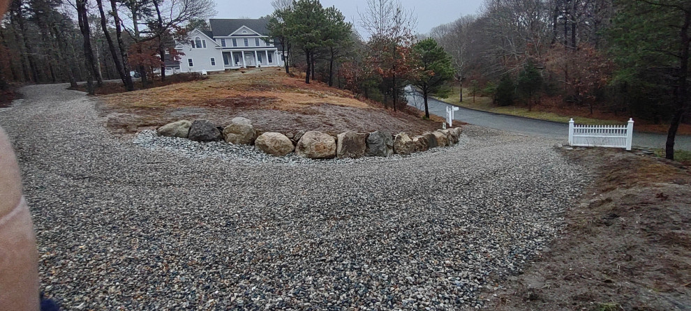 Stone Driveway & Boulder Wall