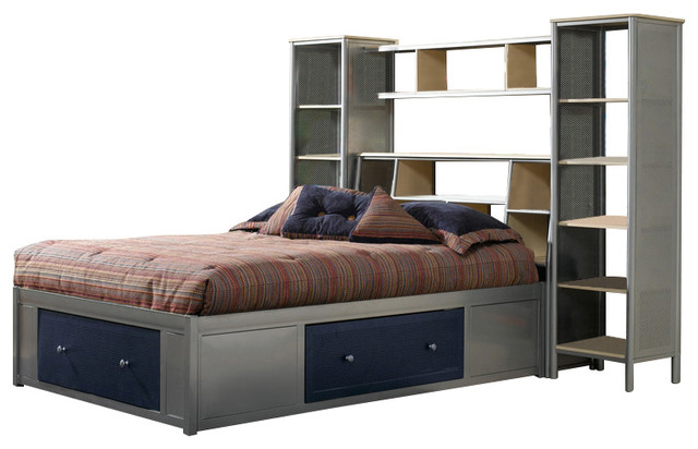 Brayden Bookcase Headboard With Storage Platform And Wall Unit