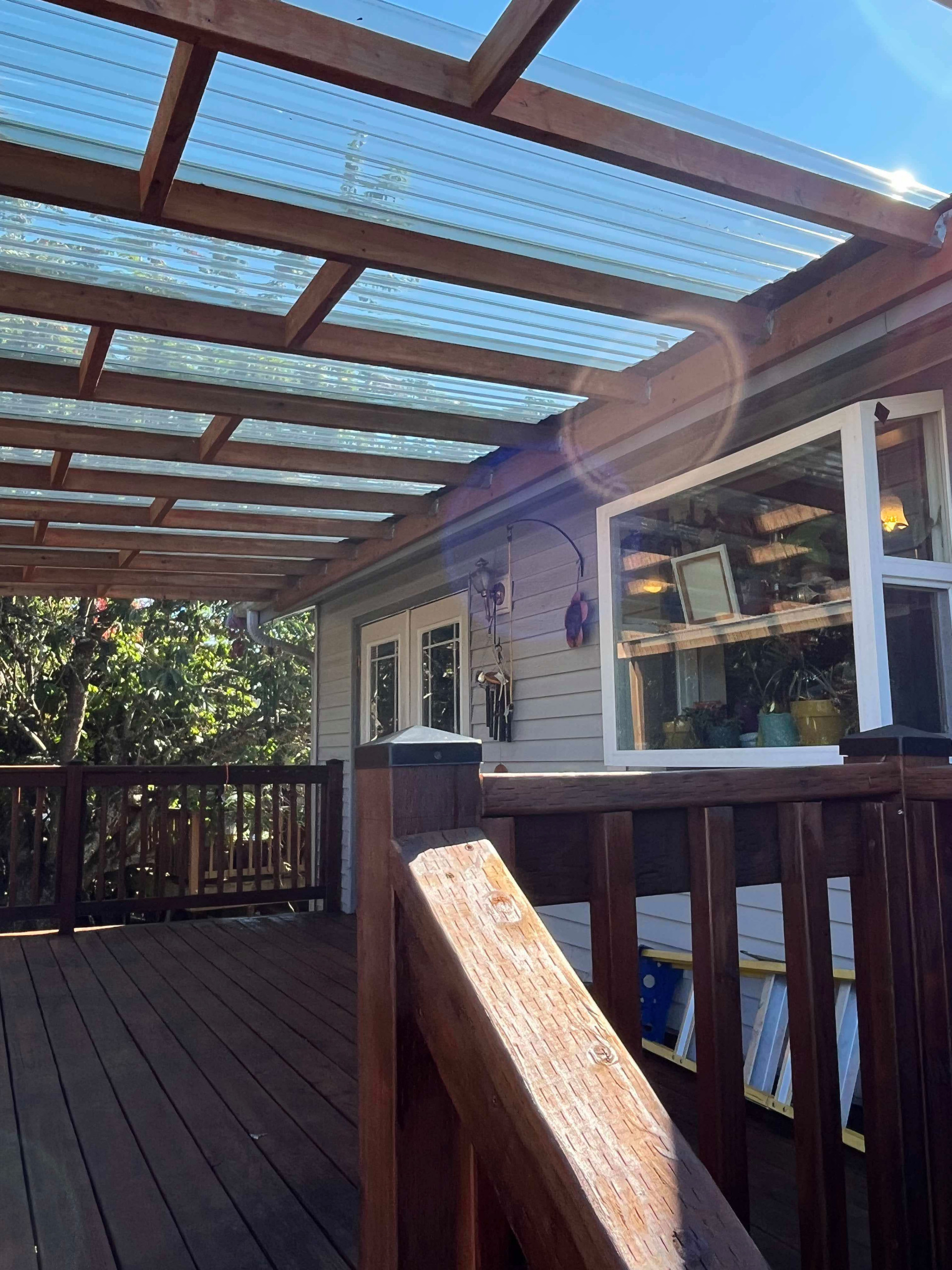 Deck Reconstruction, Stain & Roof Build