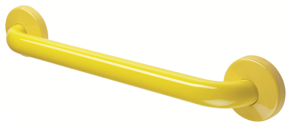 12 Inch Grab Bar With Safety Grip, Wall Mount Coated Grab Bar, Yellow