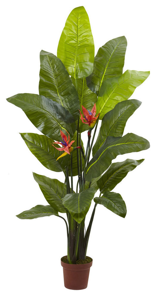Bird Of Paradise Plant Real Touch Traditional Artificial Flower Arrangements By Bathroom Marketplace
