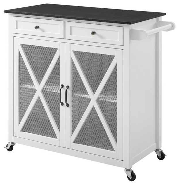 Linon Westgate 2 Door Kitchen Cart Ez Assembly White Transitional Linon Westgate 2 Door Kitchen Cart Ez Assembly White Transitional Islands And Carts By Homesquare