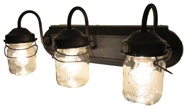 Black Bathroom Vanity Light Fixtures bathroom vanity bar trio light fixture of pint mason jars Black Bathroom Vanity Light Fixtures bathroom vanity bar trio light fixture of pint mason jars