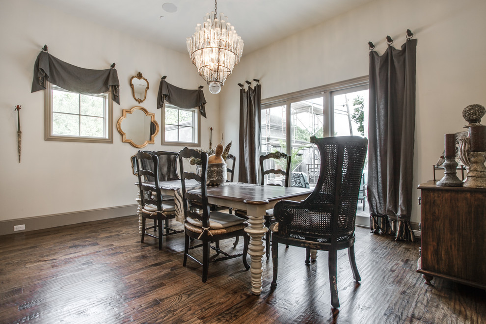 Example of a transitional dining room design in Dallas