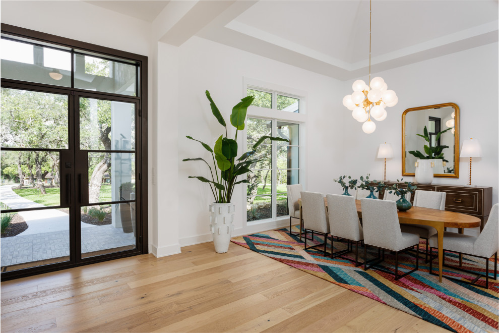 Transitional dining room photo in Austin