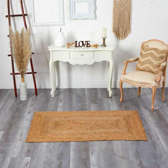 5' x 3' Handmade Braided Natural Fiber Beacon Jute Rug Beach Style Area Rugs by Nearly