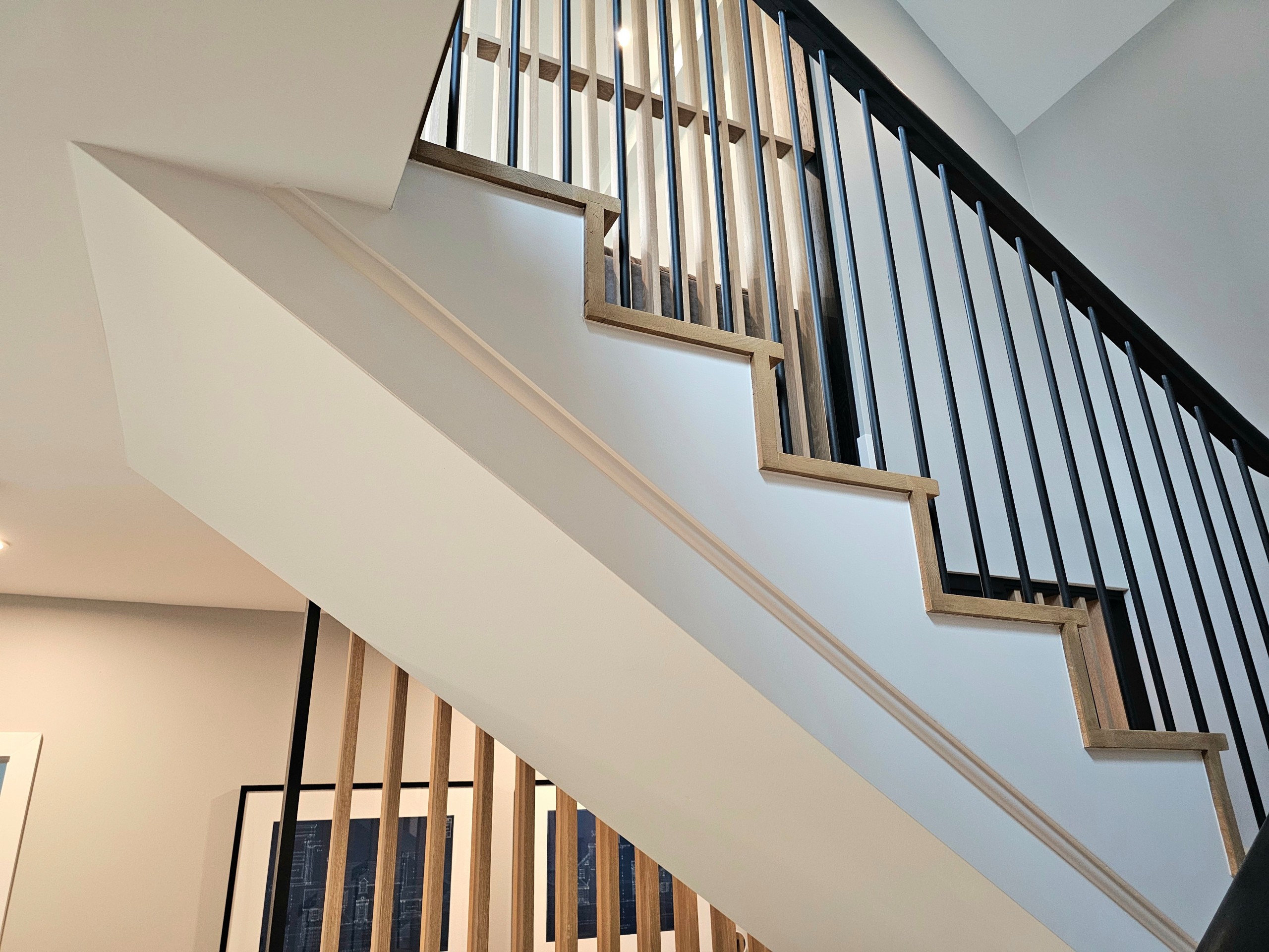115_Stunning Continuous Rail System on 3 Story Floating Stairs; Arlington, VA 22