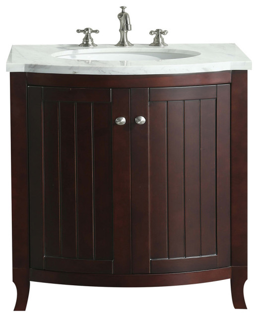 Eviva Odessa 30" Dark Teak Bathroom Vanity Transitional Bathroom