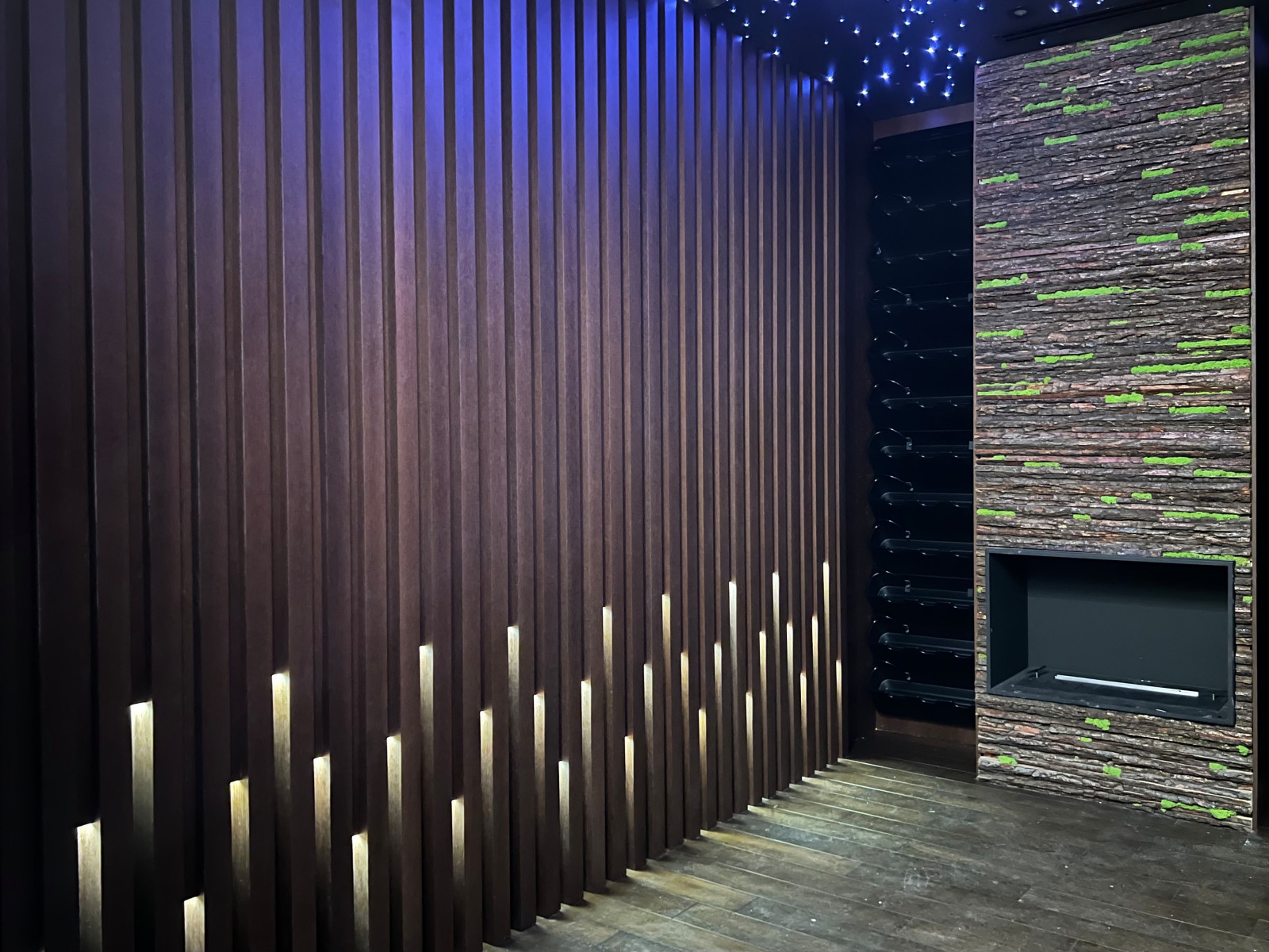 Баффели с подсветкой, скрытые двери с подсветкой