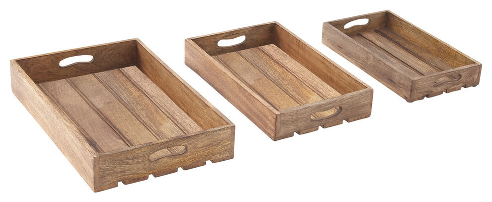 Nashville 3-Piece Wood Tray Set