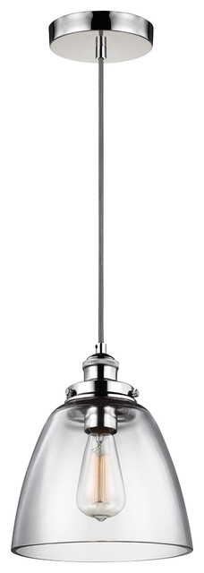 Polished Nickel 1-Light Pendant