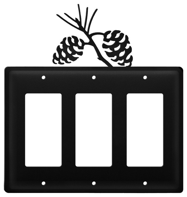 Wall Plates /& Outlet Covers Pine Cone Black Switch Plates