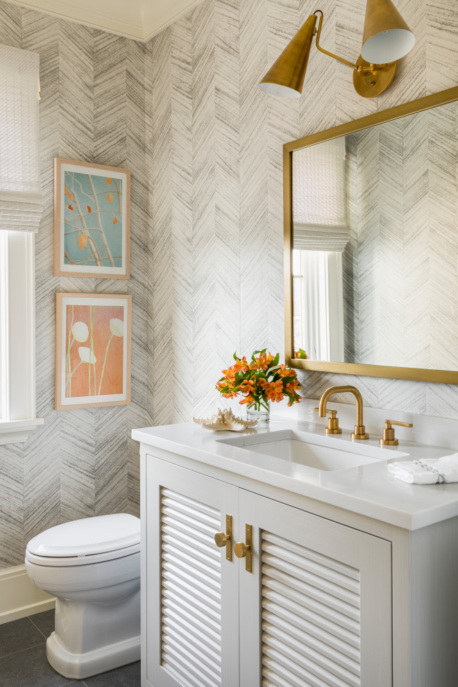 Beach House in Bayhead - Beach Style - Powder Room - New York - by ML ...