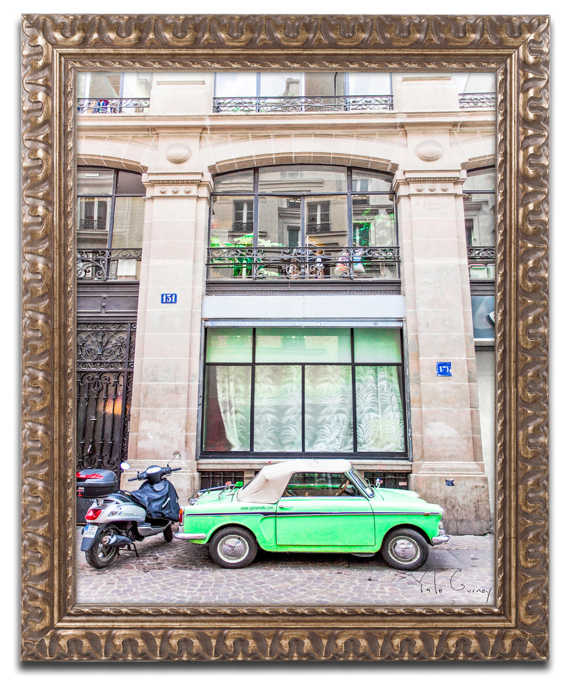 "Little Green Parisian" Ornate Framed Art by Yale Gurney, 11"x14"