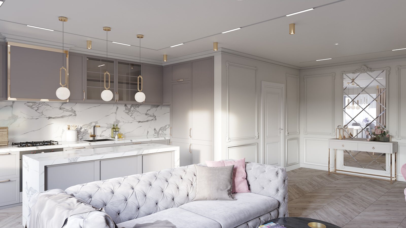 Interior design of a 3-room apartment Zaporozhye