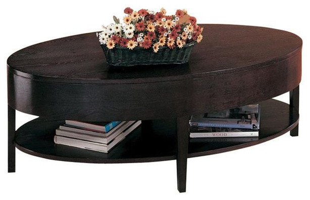 Gough Oval Coffee Table With Shelf Transitional Tables Gough Oval Coffee Table With Shelf