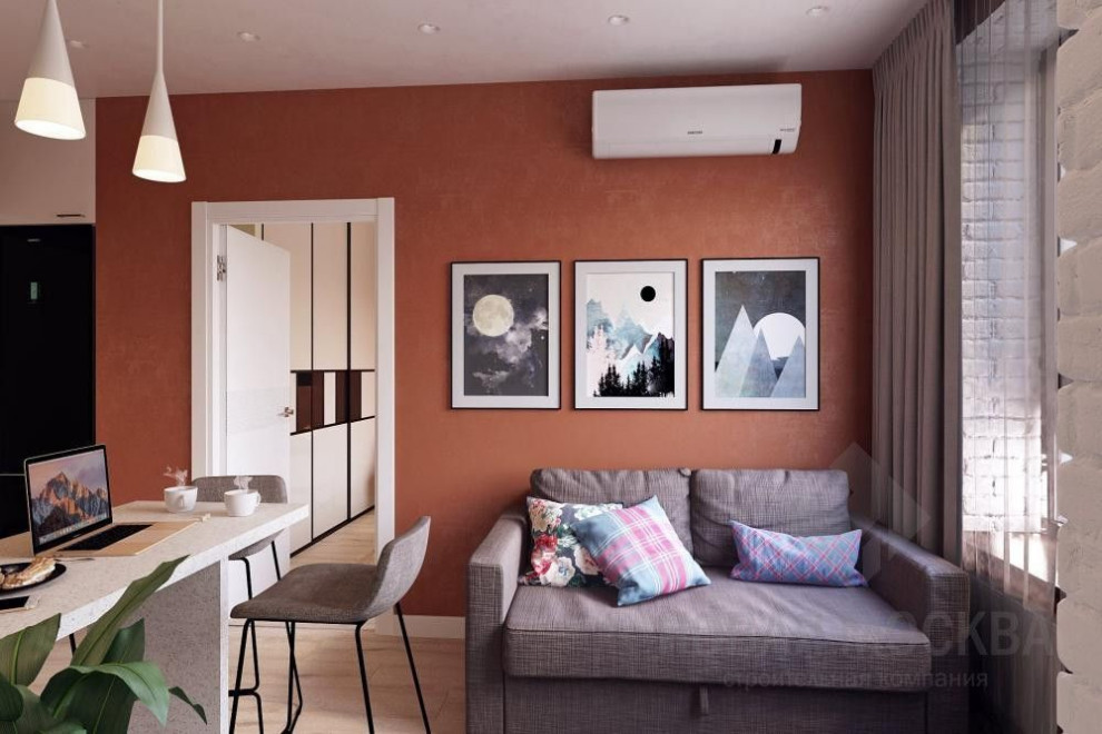 Дизайн-проект однокомнатной квартиры 37.10 кв.м. в ЖК «Водный»