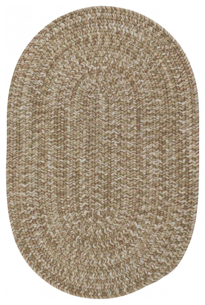 Colonial Mills Carrington Tweed Braided Rug, 6'x8' Oval Beach Style