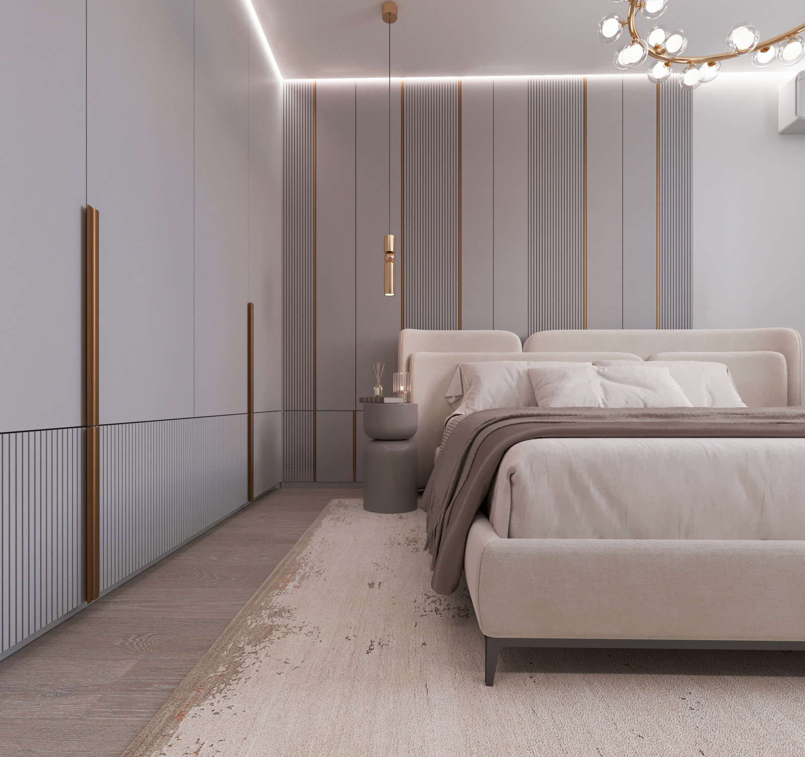 Дизайн-проект спальни для молодой семьи из Москвы.