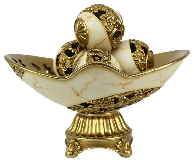 Candida Collection Bowl With 4 Orbs Set Victorian Decorative