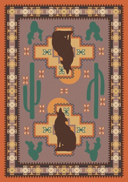 Howl at the Moon Rug, Coral, 5'x8', Rectangle