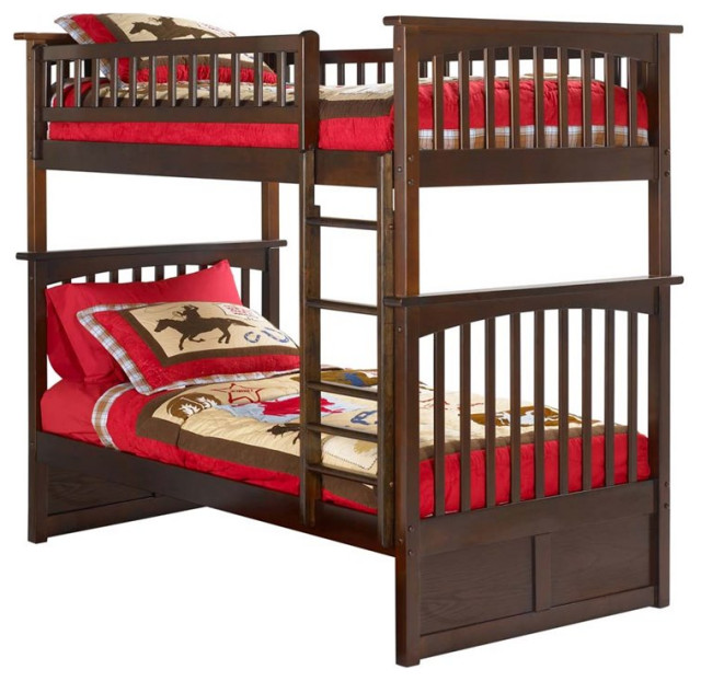 AFI Columbia Twin Over Twin Solid Wood Bunk Bed with USB Charger in ...