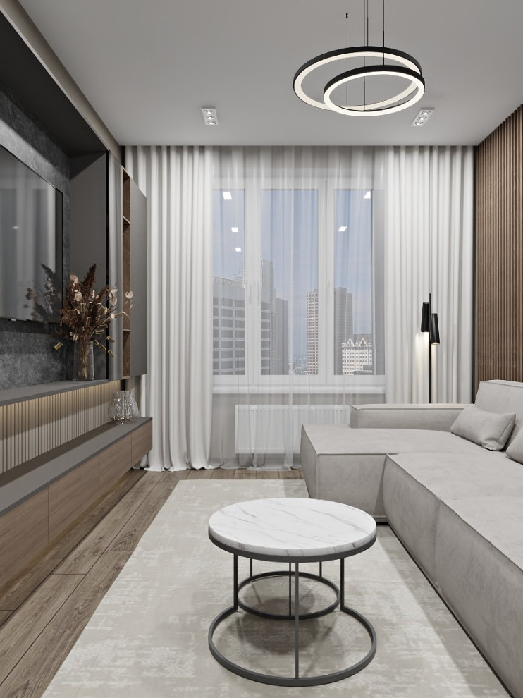 Гостиная с акцентной стеной