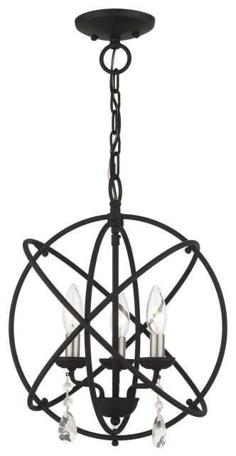 Aria 3 Light Chandelier, Black