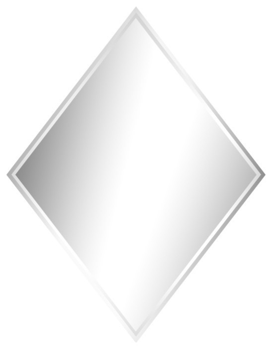 22 X 34 inch Diamond Frameless Mirror 1 beveled edge w/ 2 Hooks