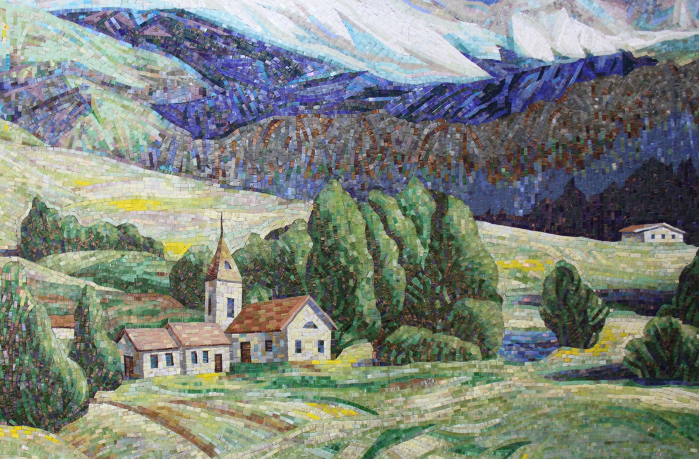 Мозаичные панно "Пастораль". Материал: стеклянная мозаика.