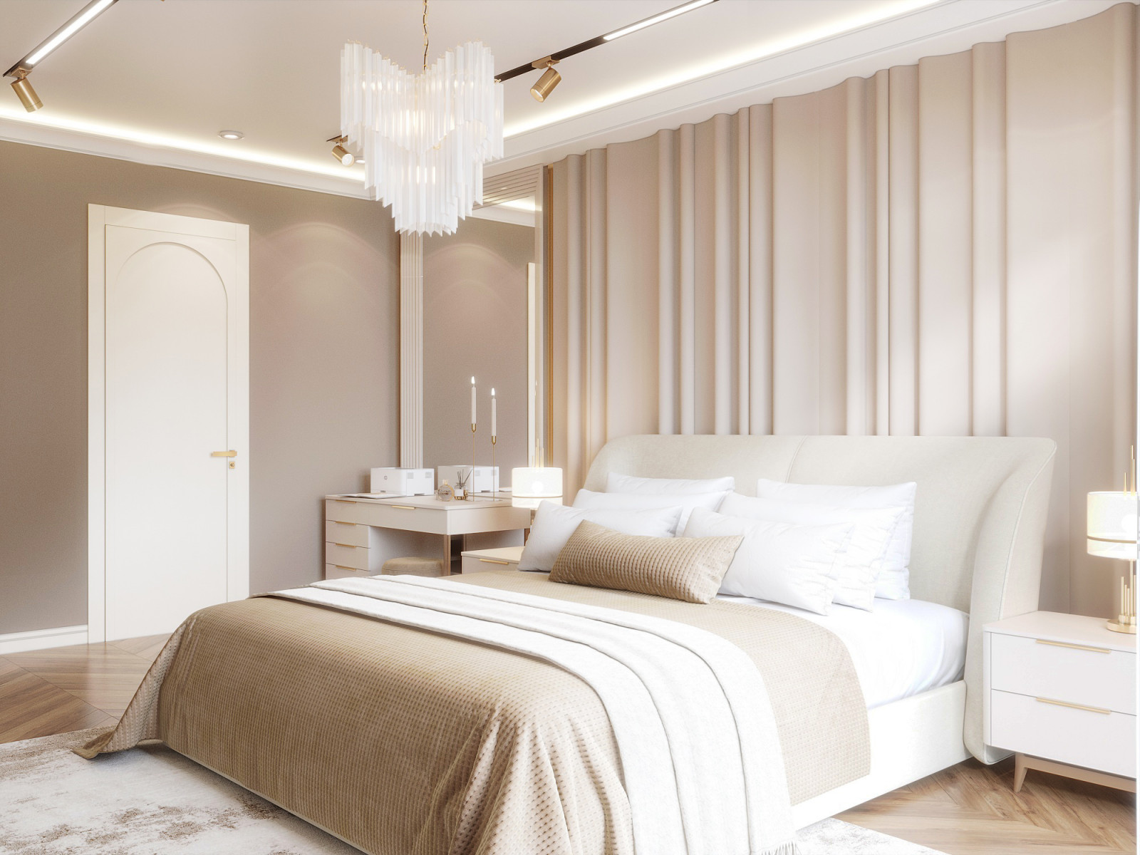 спальня. 115м2 Барнхаус