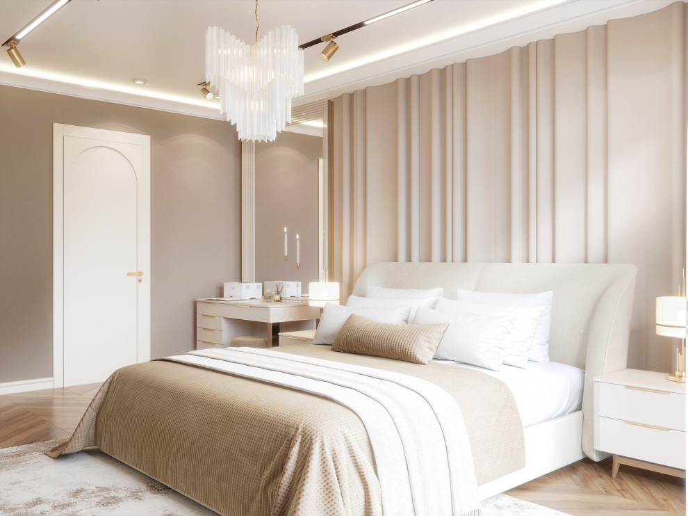 спальня. 115м2 Барнхаус