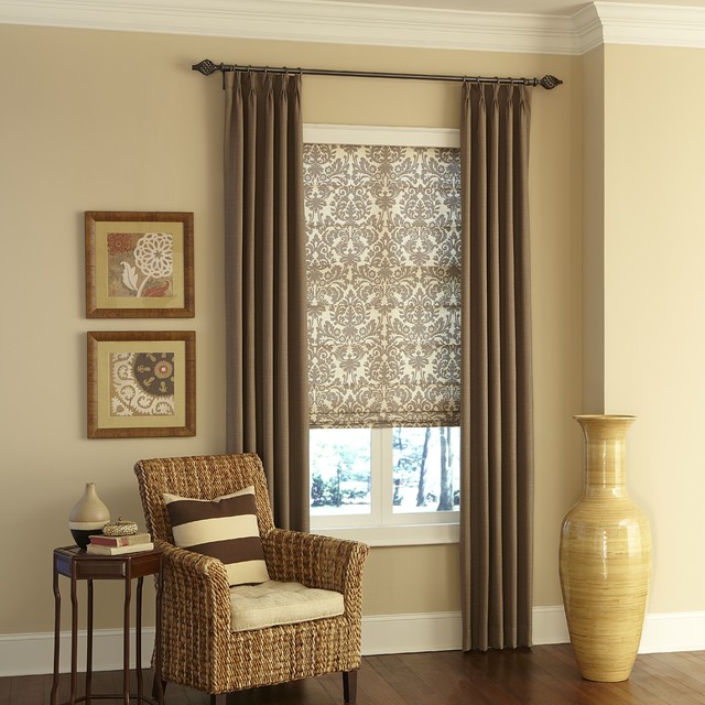 Window Treatment Fabrics Layered Fabric Window Coverings traditional-living-room