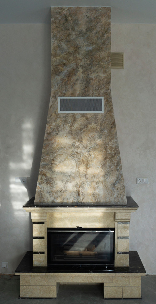 Венецианская штукатурка под мрамор, камин