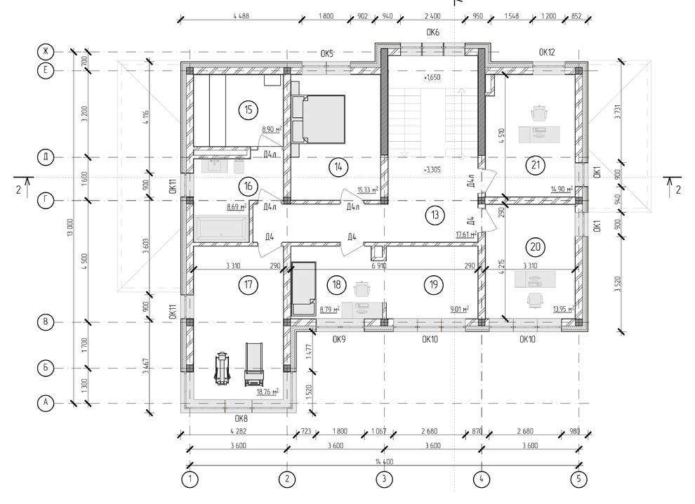 Планировка 2 этажа