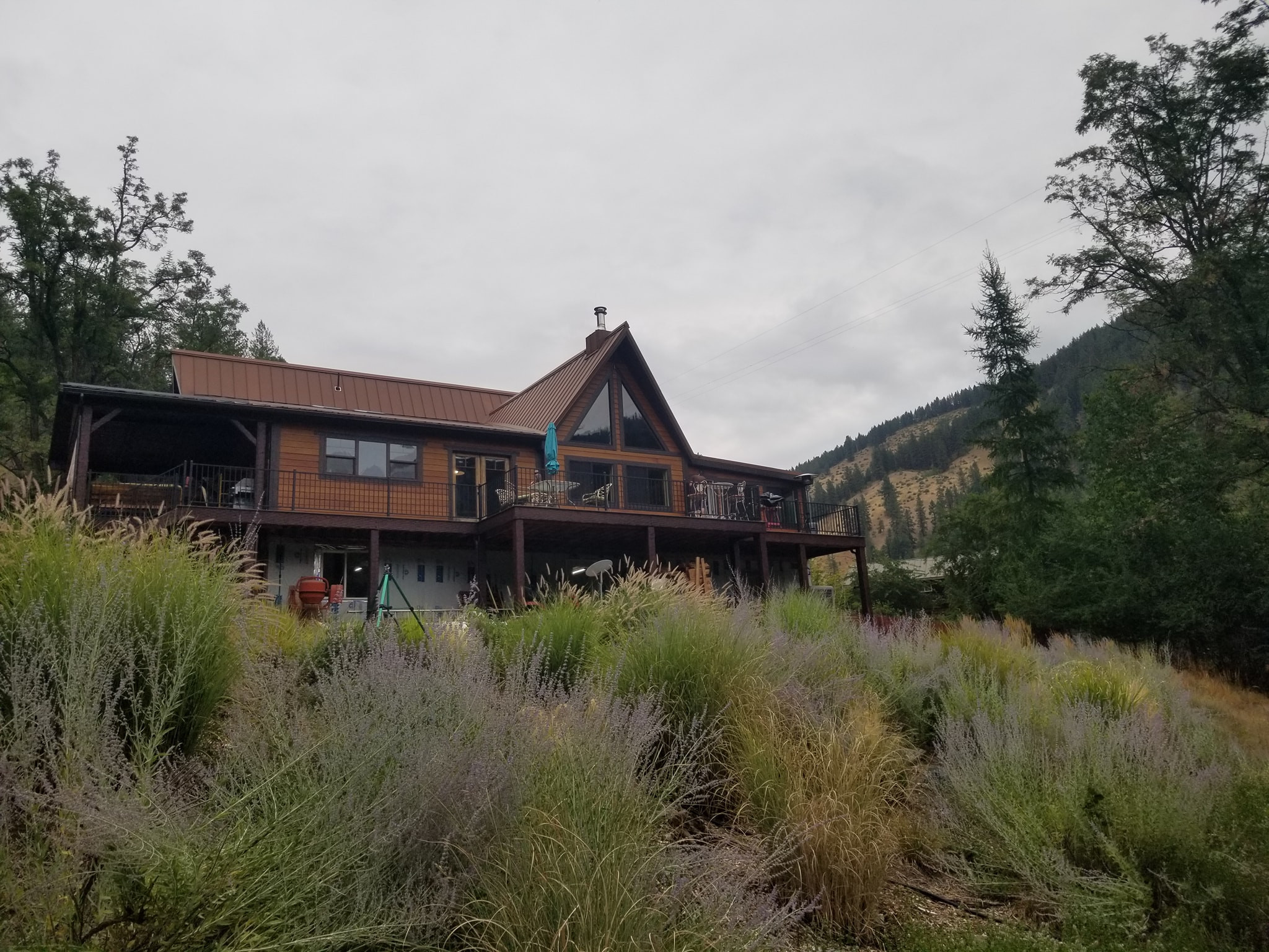 Southfork House: New Trex Trancend decks, Fortress Railings, prow window wall and windows, roof extension, stairs, deck drainage system