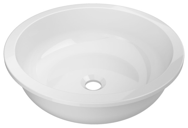 Jacuzzi LEU1818 Leola 18" Solid Surface Undermount Bathroom Sink - Gloss White