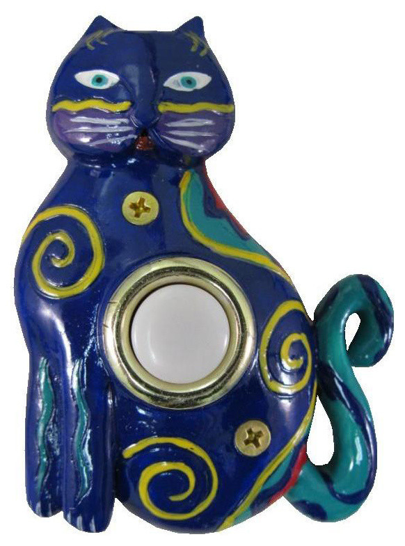 Painted Cat Doorbell Contemporary Doorbells And Chimes by