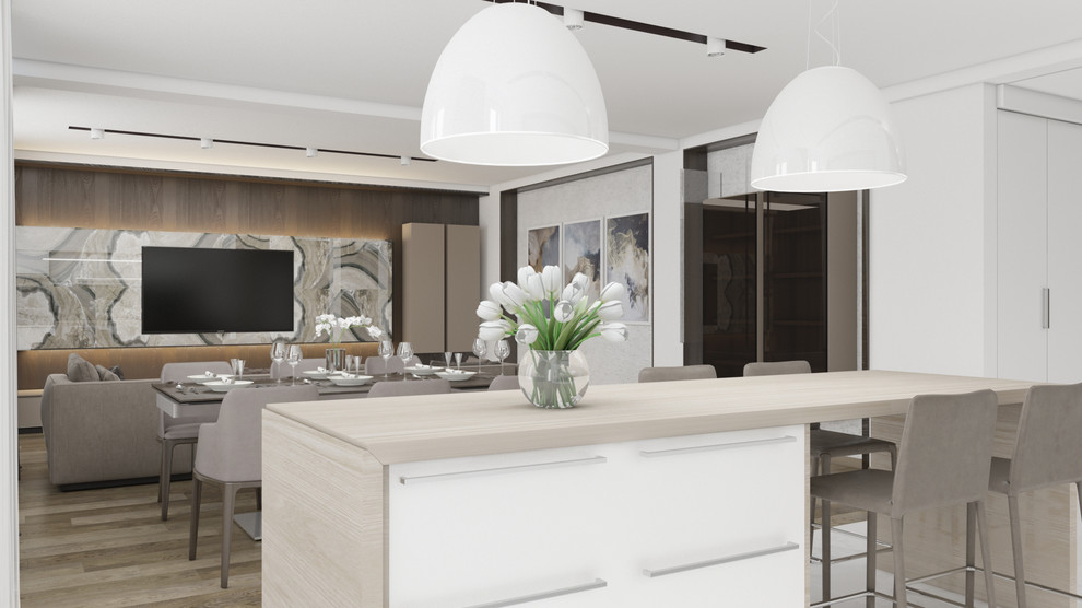 Интерьер в современном стиле с элементами роскоши