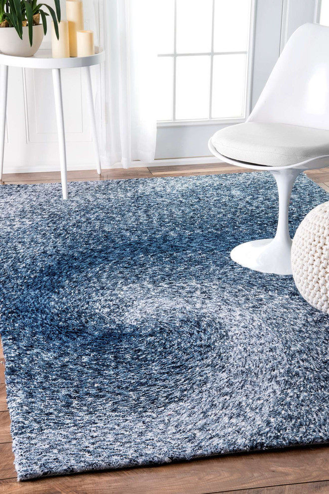 Nuloom Hand Tufted Dolly Swirl Rug, Blue, 5'x8' Contemporary Area