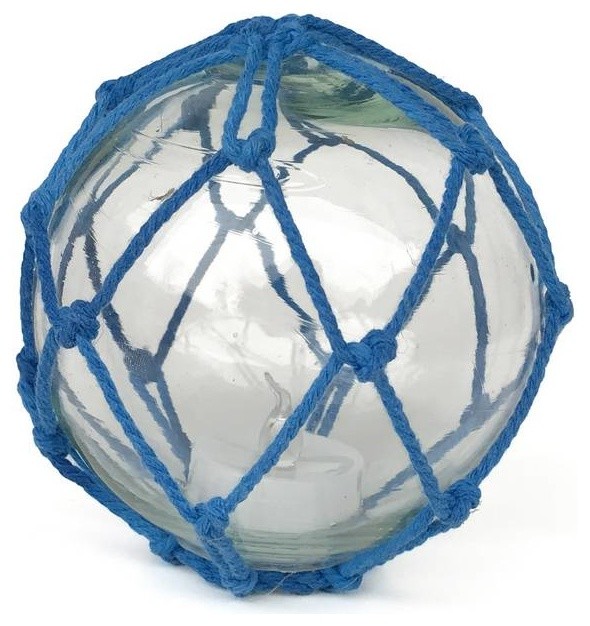 Tabletop Led Lighted Clear Japanese Glass Ball Fishing Float With