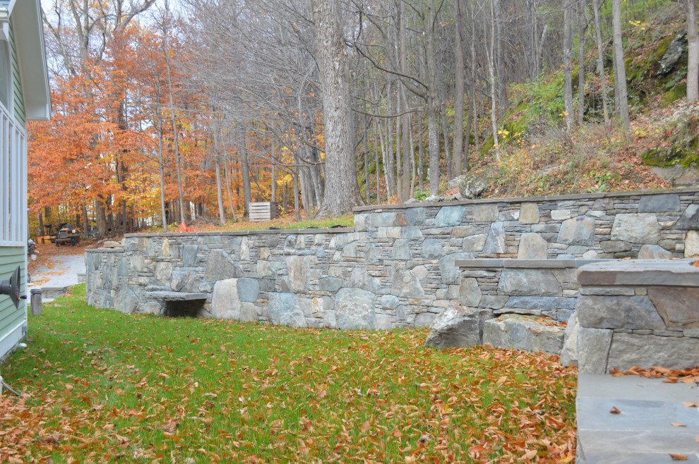 Williston - Retaining walls, water feature, chimney, & walkway